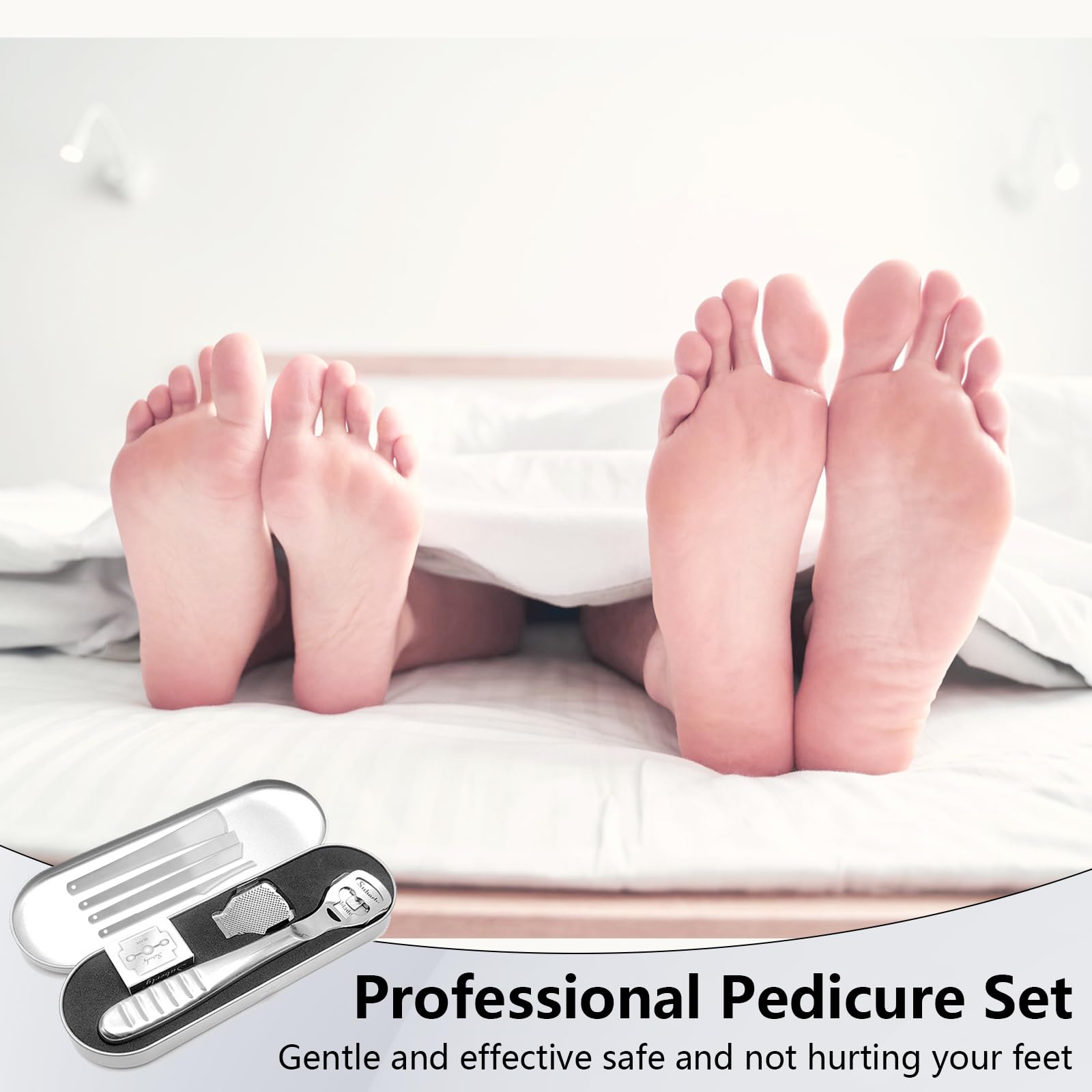 Cuchillas Para Callos, Cuchillo de Pedicura Profesional, Lima De Acero Inoxidable De Pies y 10 Cuchillas, Eliminador Profesional de Callosidades, para el Cuidado de los Pies en Hogar Callosidades