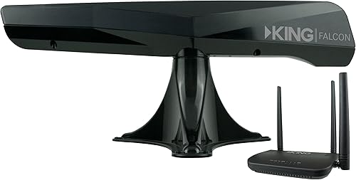 KING KF1001 Falcon Antena WiFi direccional automática con enrutador WiFiMax y extensor de alcance - Negro