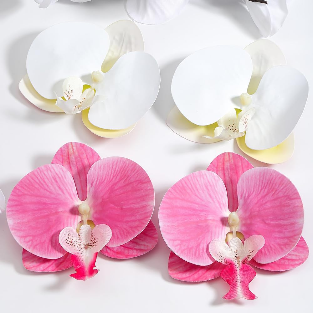 Artificial Flower Earrings Butterfly Orchid Flowers Ear Stud Colorful Blossom Floral Earrings Elegant Petal Earrings Jewelry for Women - Image 7