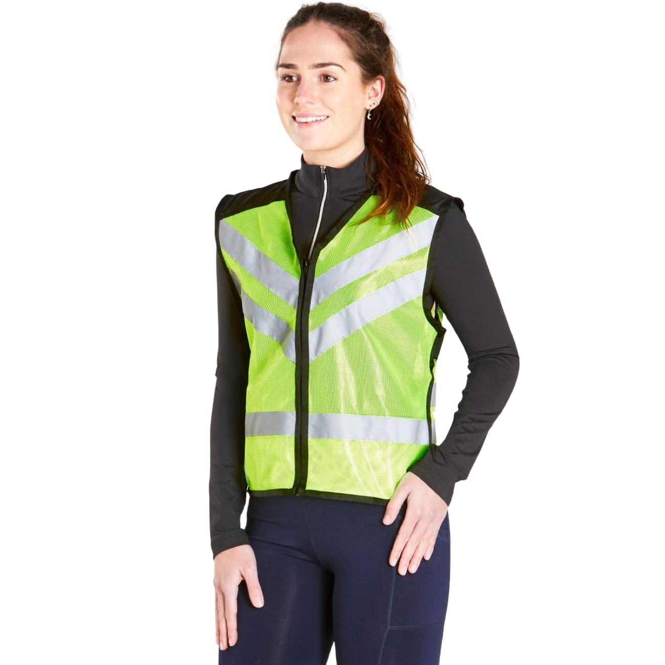Harry Hall Hi Vis Vest Unisex with Phone Pocket Reflective Fluorescent Yellow High Viz Tabard | Safety Equipment for Equestrian Horse Riding | Size: Medium