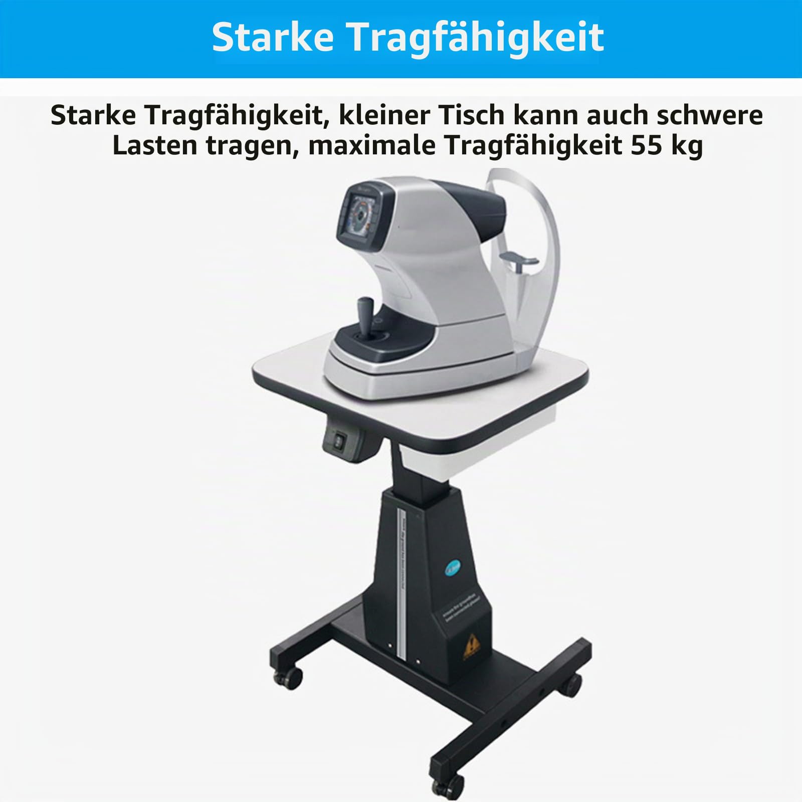 Optischer Hubtisch, motorisierter Instrumententisch, optometrischer Hubtisch mit motorisiertem Tisch zur einfachen Höhenverstellung um 180 mm, mit Schubladen mit großer Kapazität (schwarz)