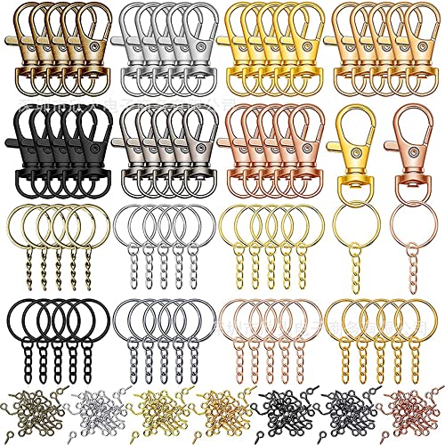 LIZHOUMIL Ganchos para llavero, 350 unidades, ganchos a presión, cierres giratorios de 360 grados, para carteras, bolsos, cordones Cover