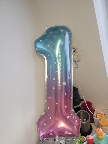 Vista 294 de Globo número 2 de 40 pulgadas, para decoración de cumpleaños y graduaciones, para niños y niñas (color verde claro)