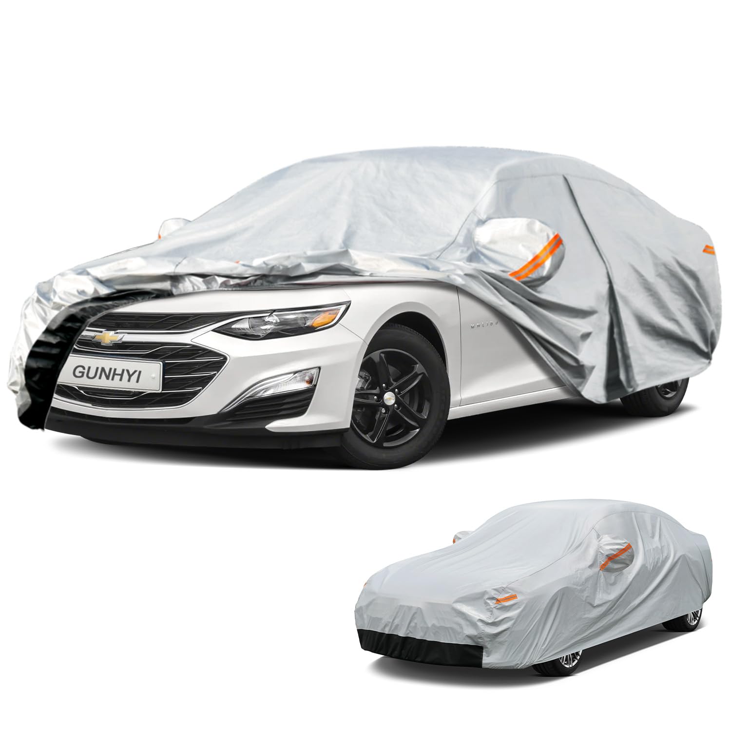 GUNHYI 6 Layers Car Cover Custom Fit Chevrolet Malibu (1997-2026) Waterproof All Weather, Heavy Duty Outdoor Snow Sun Rain Uv Protection (Ships from US Warehouse, Delivery 3-8 Days)