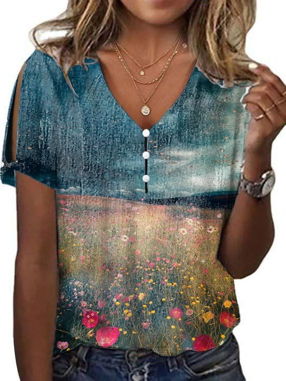 Mardi Gras Shirts for Women Short Sleeve V Neck Carnival Graphic Oversized Casual F...