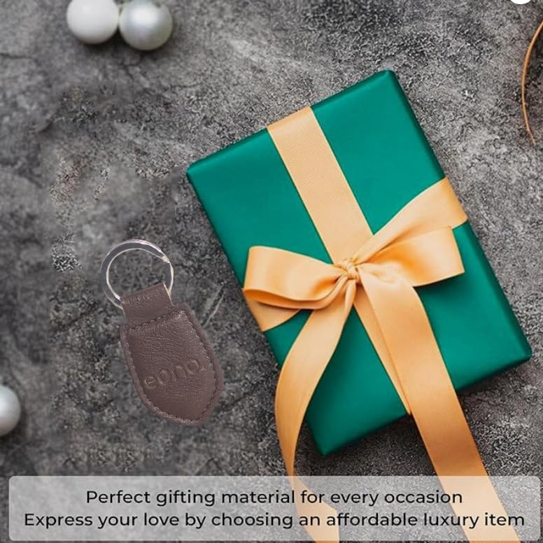 Image of Amazon Brand - Eono Premium Genuine Leather Keychain For Bike Home Car Genuine Leather Keyring & Key Holder Key Organiser For Men and Women