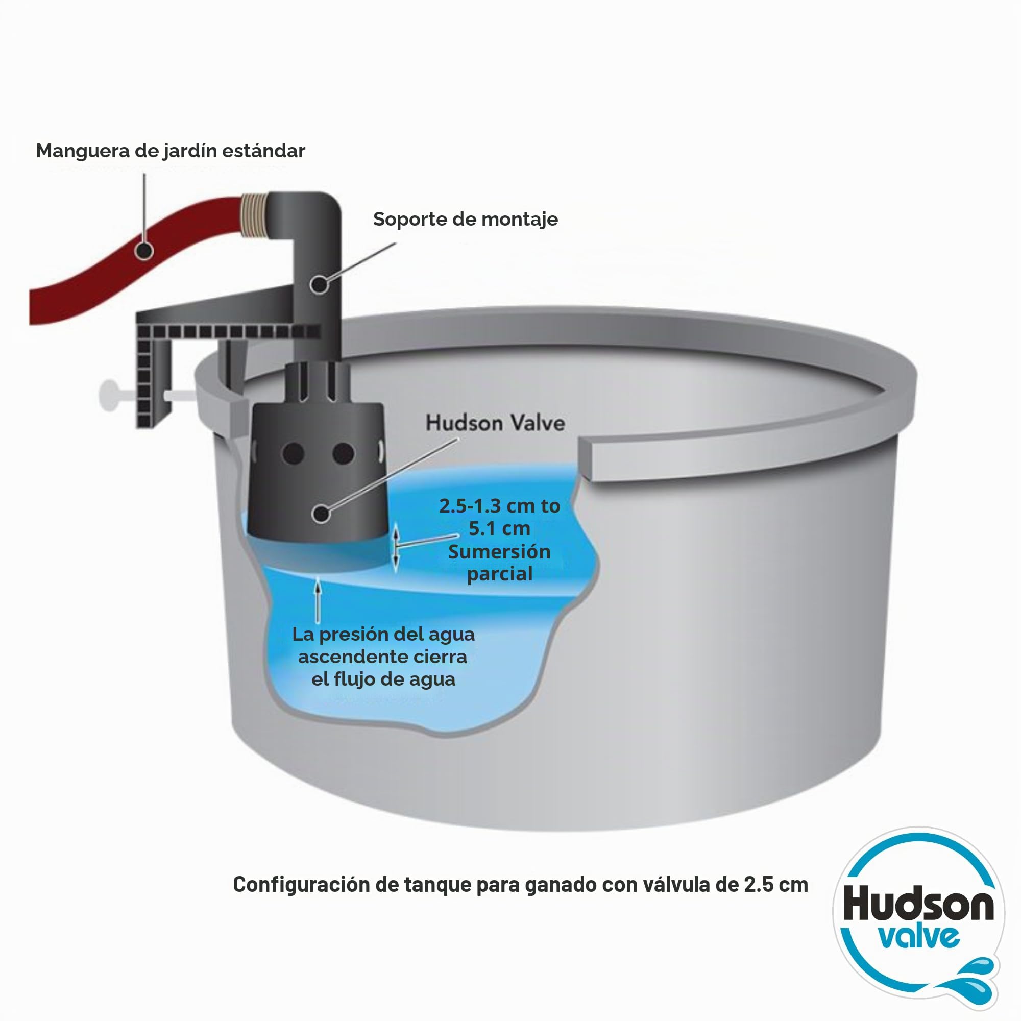 Hudson Valve 718H - Válvula Flotante Hudson de 1 Pulgada, Rosca Nacional, Negro, 1 Pulgada