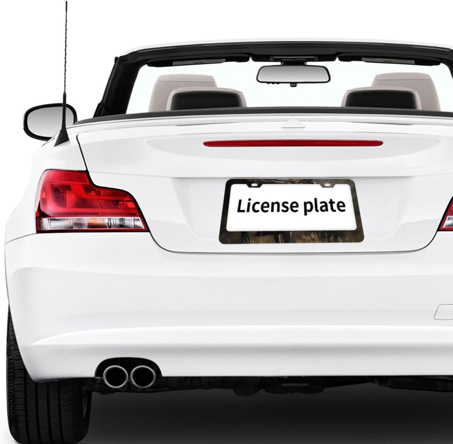 Elk Standing in The Field Matte Aluminum License Plate Frame with Black Screw Caps，2pcs 2 Holes Black Licenses Plates Frames,Car Licenses Plate Covers Holders for Us Vehicles/Women/Men