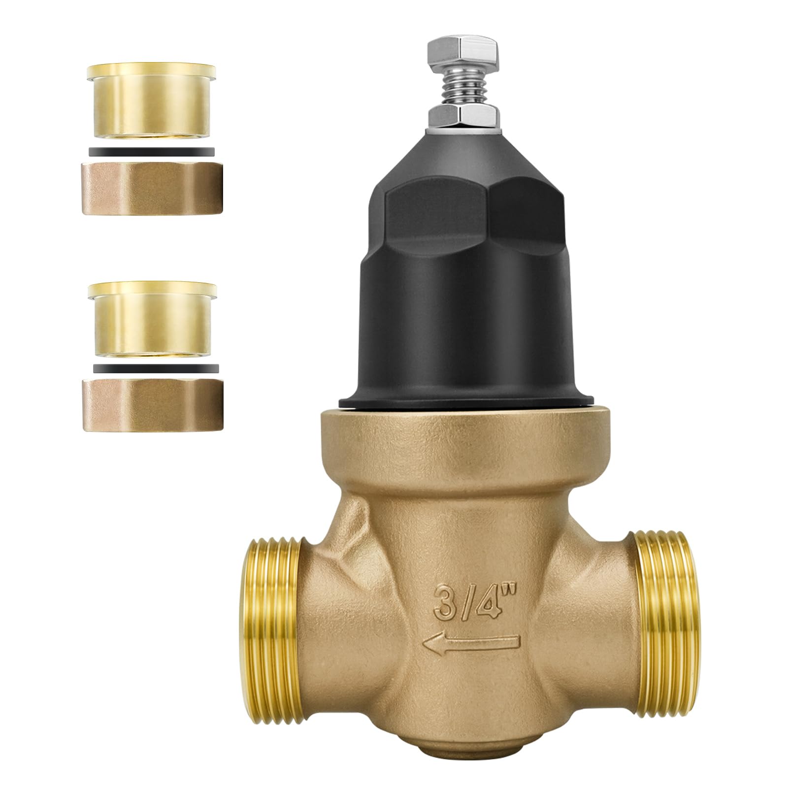 Válvula reductora de presión de agua NR3XL de 3/4 pulgadas con conexión FNPT de doble unión