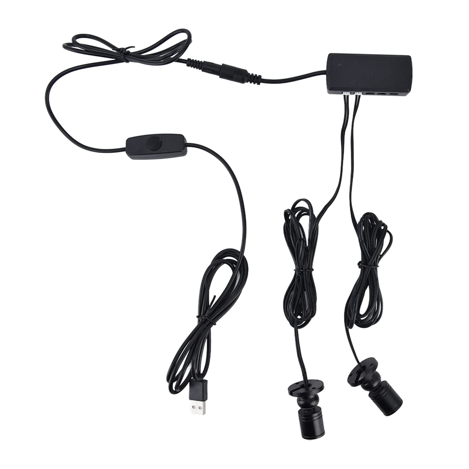 Luz de gabinete de exhibición LED redonda regulable alimentada por USB, pequeña lámpara bajo el gabinete para armarios y salas de exposición, cuerpo de aluminio con cable de 2 m pa (Una arrastra