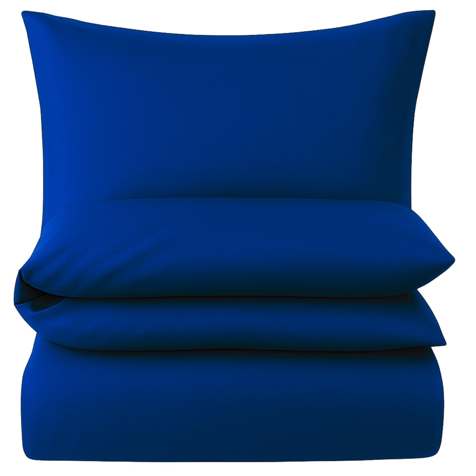 Carpe Sonno Mako Satin Bettwäsche 135 x 200 | 100% Baumwolle | Einfarbige Satin Bettwäsche 135x200 Baumwolle | Bettbezug Set Sommer bis Winter | 2 teilig mit Reißverschluss - Blau Uni