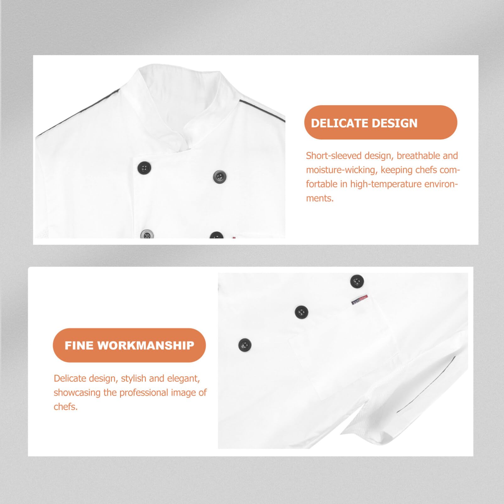 GALPADA Chef Coats Men Women Short Sleeve Chef Jacket Cook Shirt Restaurant Hotel Kitchen Uniform