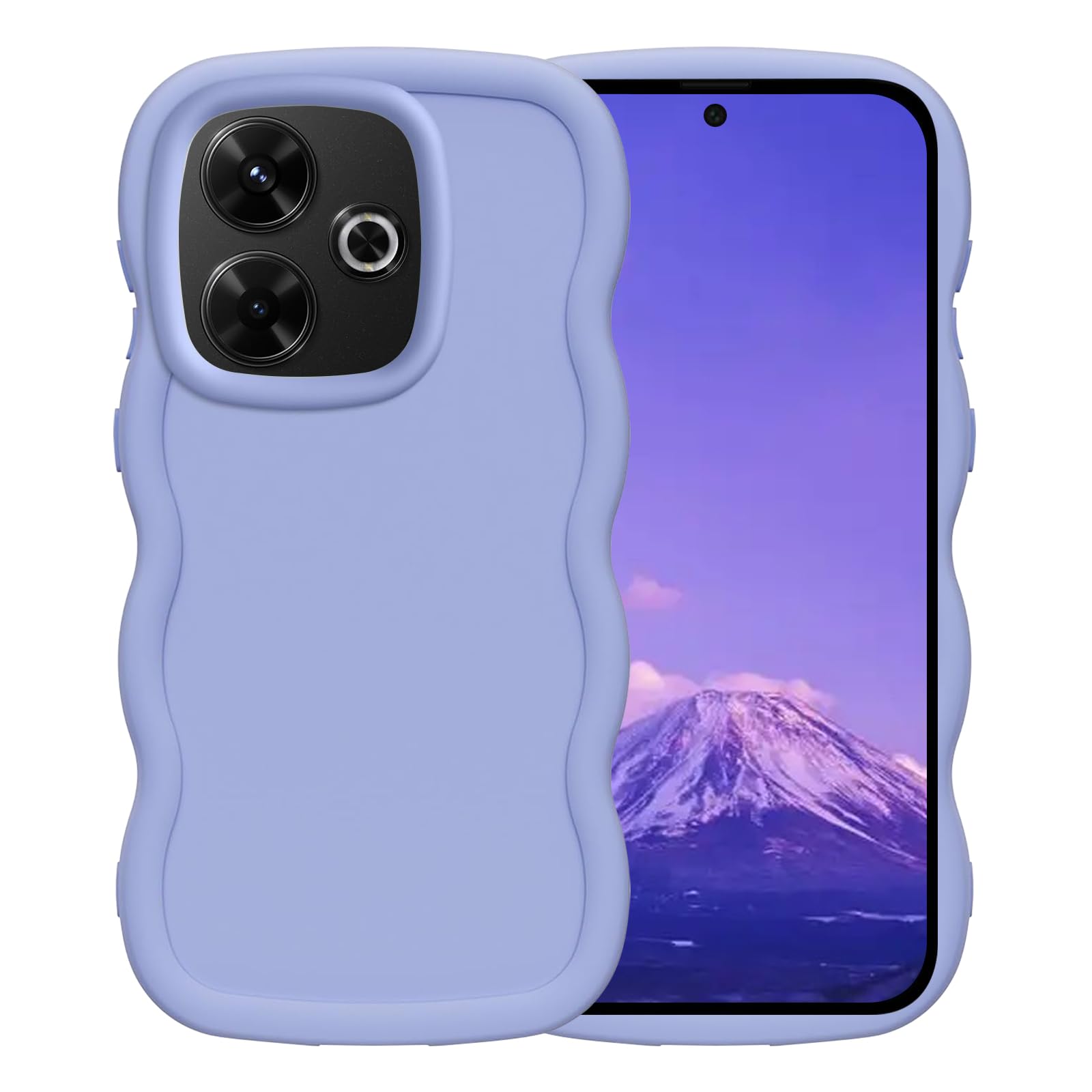 Coole Silikon-Hülle Für Xiaomi Redmi Note 13 5G – Wellen-Design, Weich & Stoßfest, In Violett