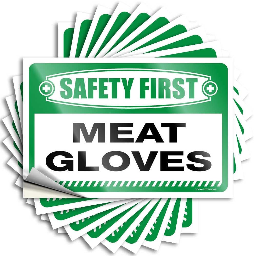 Funny Sticker - Tiny Hard Safety First Meat Gloves for Classroom Gaming Room Accessories(6X9CM)