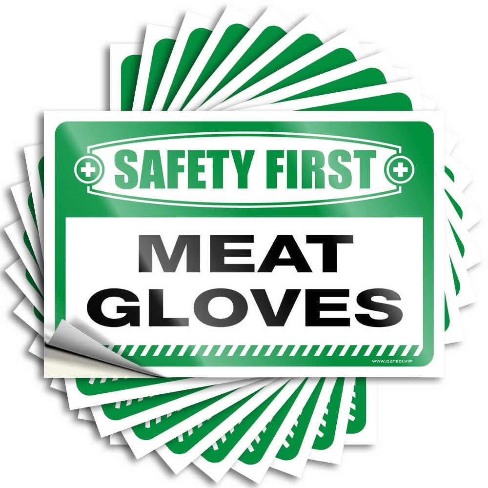 Funny Medical House Decor Sticker Vinyl Number Weatherproof | Safety First Meat Gloves Cup Stickers for Tumblers Waterproof(12X18CM-6Pcs)