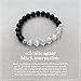 Joyfulmuze Black Tourmaline Selenite Bracelet, Handmade Stretch Jewelry, Natural Calming Crystals, Simple Genuine Chakra Energy Bracelet, Gifts for Women and Man, 8mm