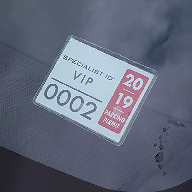 Porta-cartão adesivo transparente para para-brisa, suporte para credencial de estacionamento Specialist ID, 10,2 x 7,6 cm, 2 unidades