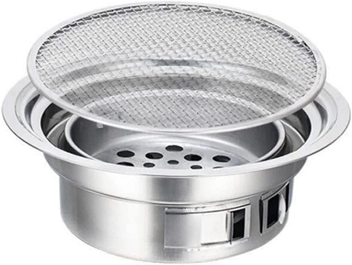Grille węglowe Grill węglowy ze stali nierdzewnej Okrągłe nieprzywierające grille Przenośny grill węglowy Na zewnątrz Camping BBQ