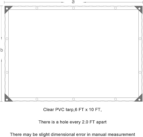 Miniatura 2 de EASTARP Lona de vinilo transparente resistente al agua, 6 x 10 pies y 0.709 in, resistente a los rayos UV, con ojales, cubierta para plantas,