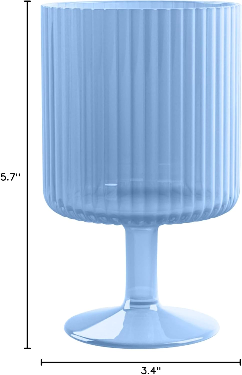 Abode Homewares TarHong Essentials Mesa Drinkware, Polypro, Shatterproof, Indoor/Outdoor, Stacking Goblet, Blue, 15-Ounce, Set of 6 - Image 3