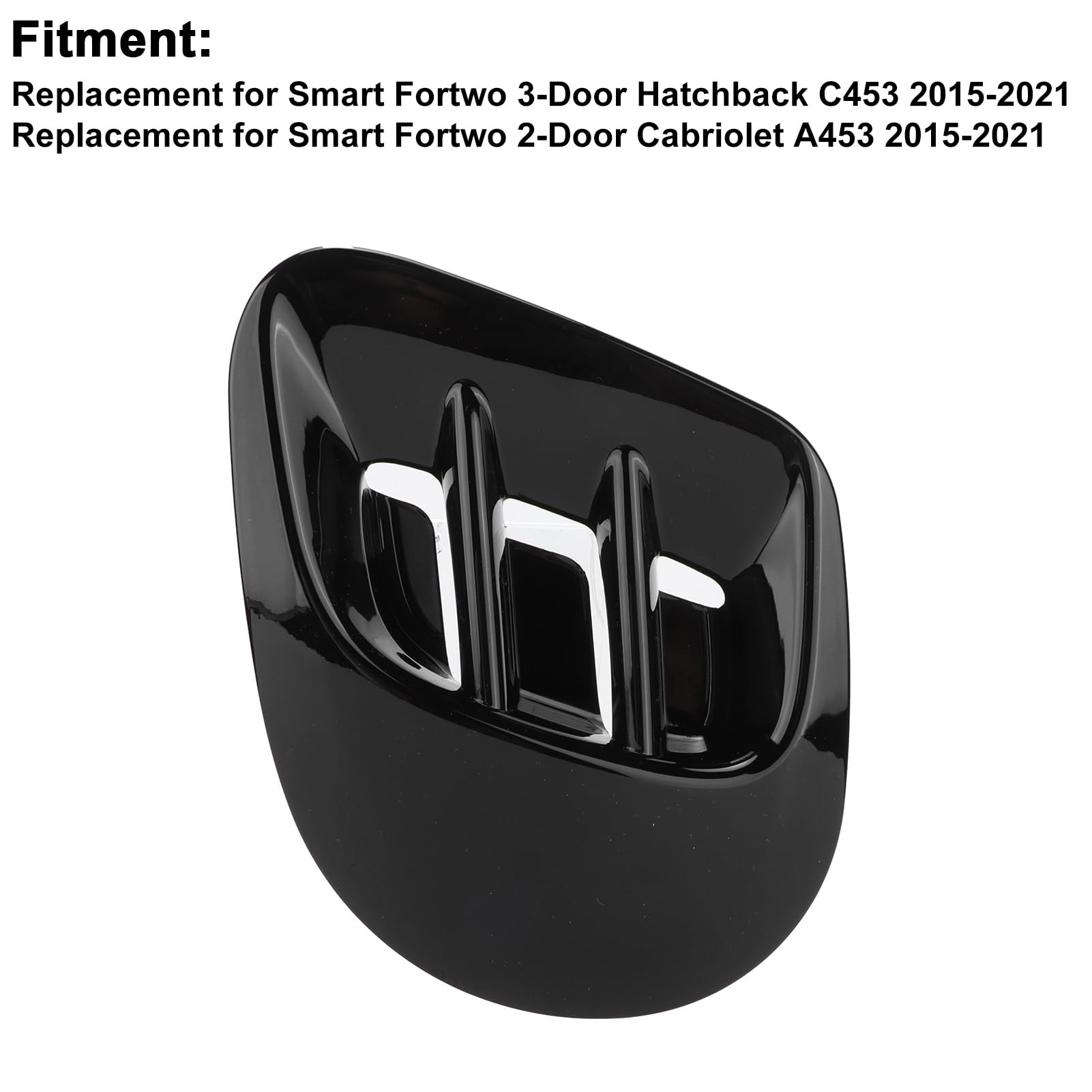 Copertura per Presa D'aria Laterale Parafango Posteriore Sostituzione Elegante per Smart Fortwo 453 2015‑2021 Fibra di Carbonio per Styling Esterno Auto (Nero lucido)