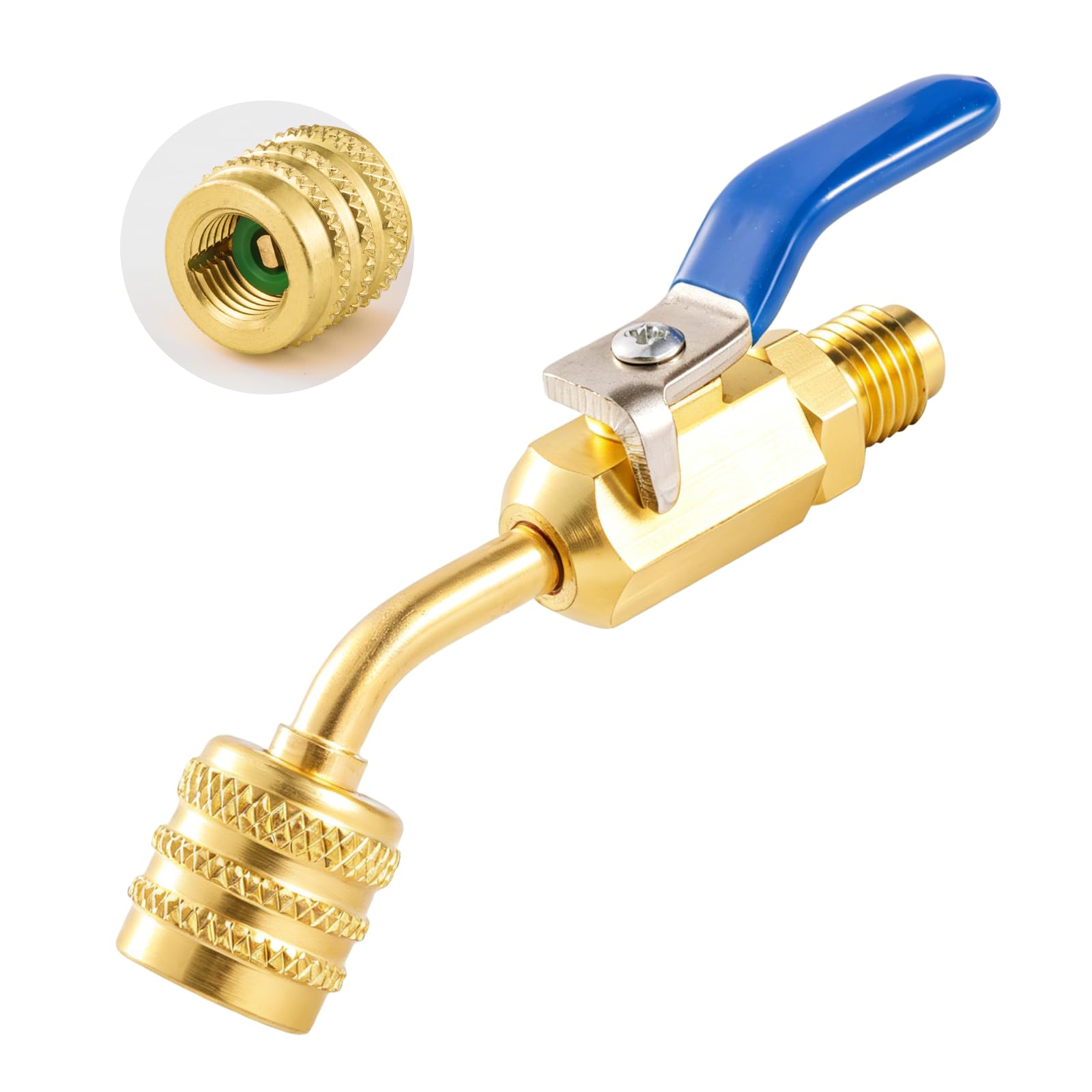 A2L R454B R32 Refrigerant Ball Valve with 1/4 LH Female to 1/4 RH Male