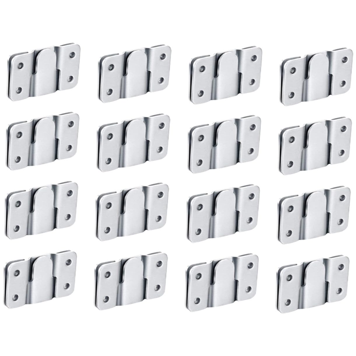 OSALADI 16 paia Ganci Appendere Cornici in Acciaio Inossidabile Supporti Pesanti per Mensole e Specchi Staffe Interbloccanti Resistenti per Decorazioni e Cornice Kit Affidabile e Facile