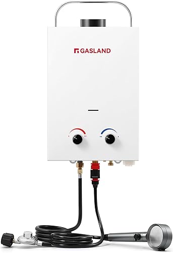 GASLAND Calentador de agua sin depósito, de exteriores BS158 1.58 GPM 6L Calentador de agua portátil a gas, calentador de agua de propano