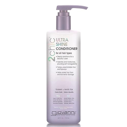 GIOVANNI 2chic Acondicionador Ultra-Shine, 24 oz.  Todo tipo de cabello, complejo de doble domesticación de aceite de semilla de Tsubaki y té