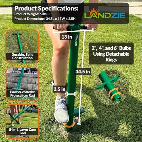 Herramienta manual Landzie para plantar bulbos y césped miniatura 6
