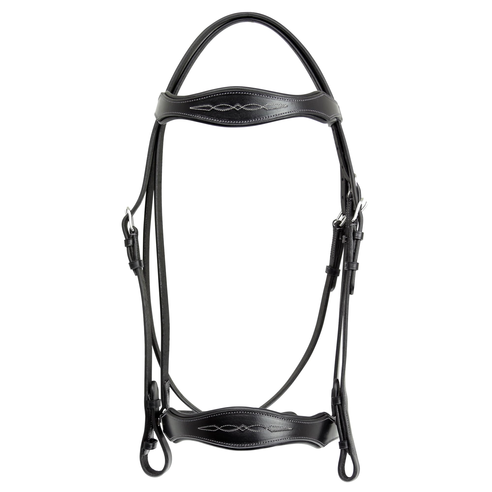 Grewal Equestrian Shadow Creek Padded Flash Leather Bridle, English Horse Tack (Oversize)
