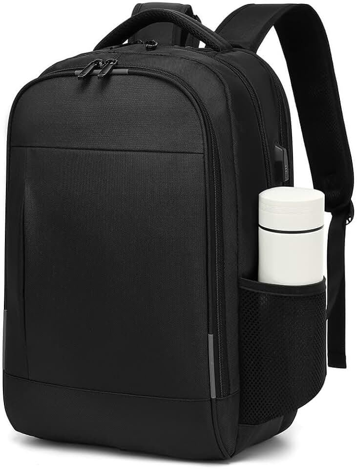 Mochila Grande para Notebook 17.3 Masculina Feminina,Mochila Backpack Executiva Antifurto, Reforçada, Saídas USB,Impermeável, Escolar, Faculdade, Trabalho,Viagem,Presente (Preto)