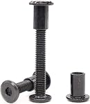 100pcs Black Hex Drive Socket Cap Bolts Dowel Joint Nuts Assortment Kit for Furniture Crib Connecting, M6x15mm/25mm/35mm/45mm/55mm/65mm/75mm