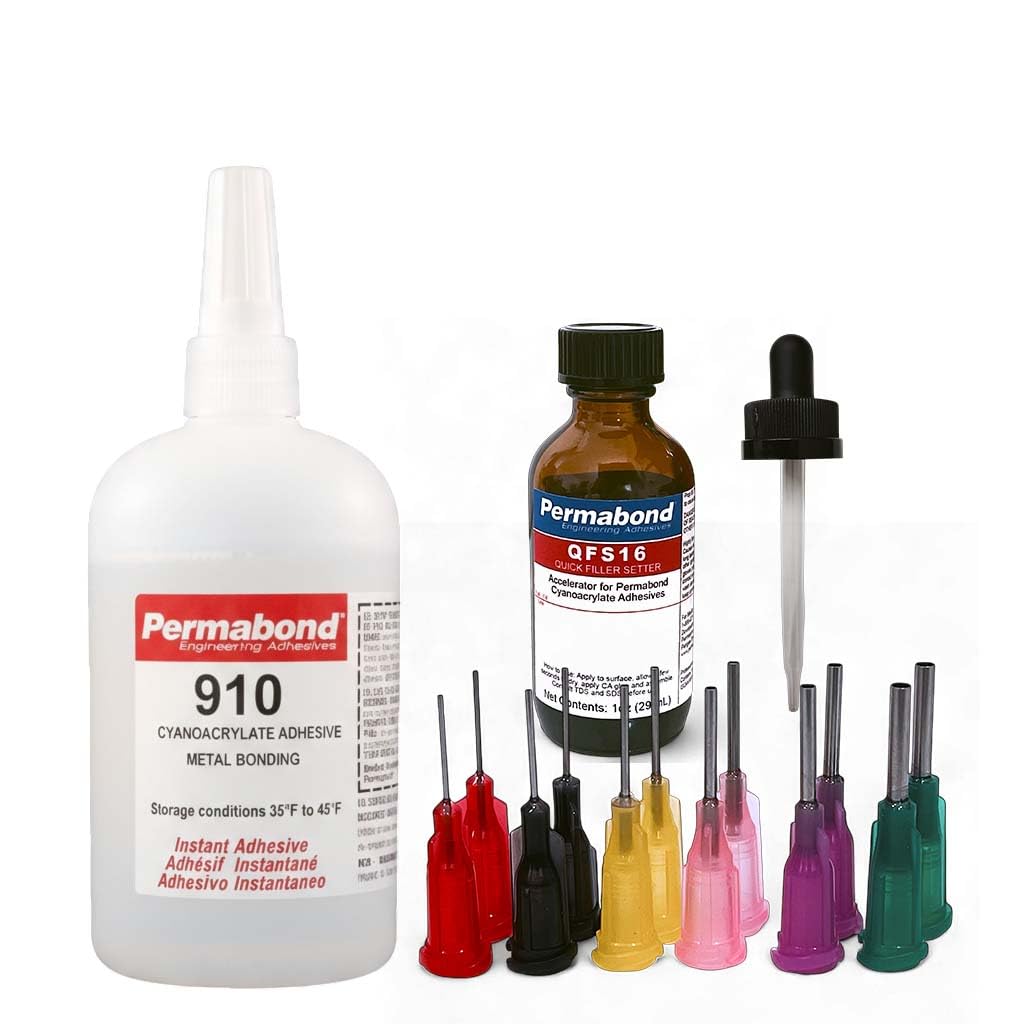 Maven Adhesive Kits (Permabond 910) Professional Cyanoacrylate Adhesive, Low Viscosity Metal Bonding Glue, Fast-Set Industrial Strength (Glue Only, 1oz)
