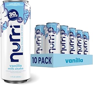 Nurri - 30g Protein Ultra Filtered Milk Shake – Vanilla - Lactose Free, Low Sugar, 150 Calories, 10 Vitamins and Minerals - 11 fl oz, 10 Cans