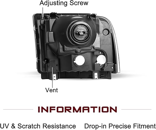 Miniatura 3 de JSBOYAT Conjunto de faros de repuesto con bombillas y arnés para Ford F250 F350 F450 F550 Super Duty  00-04 Ford Excursion lado del conductor y del