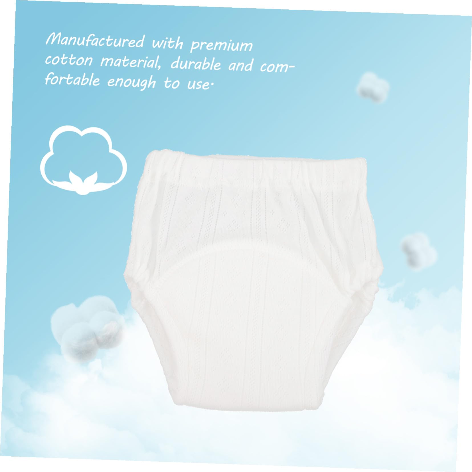 Culottes D’entraînement Propreté Bébé Blanc Lavables Coton 5 Pièces