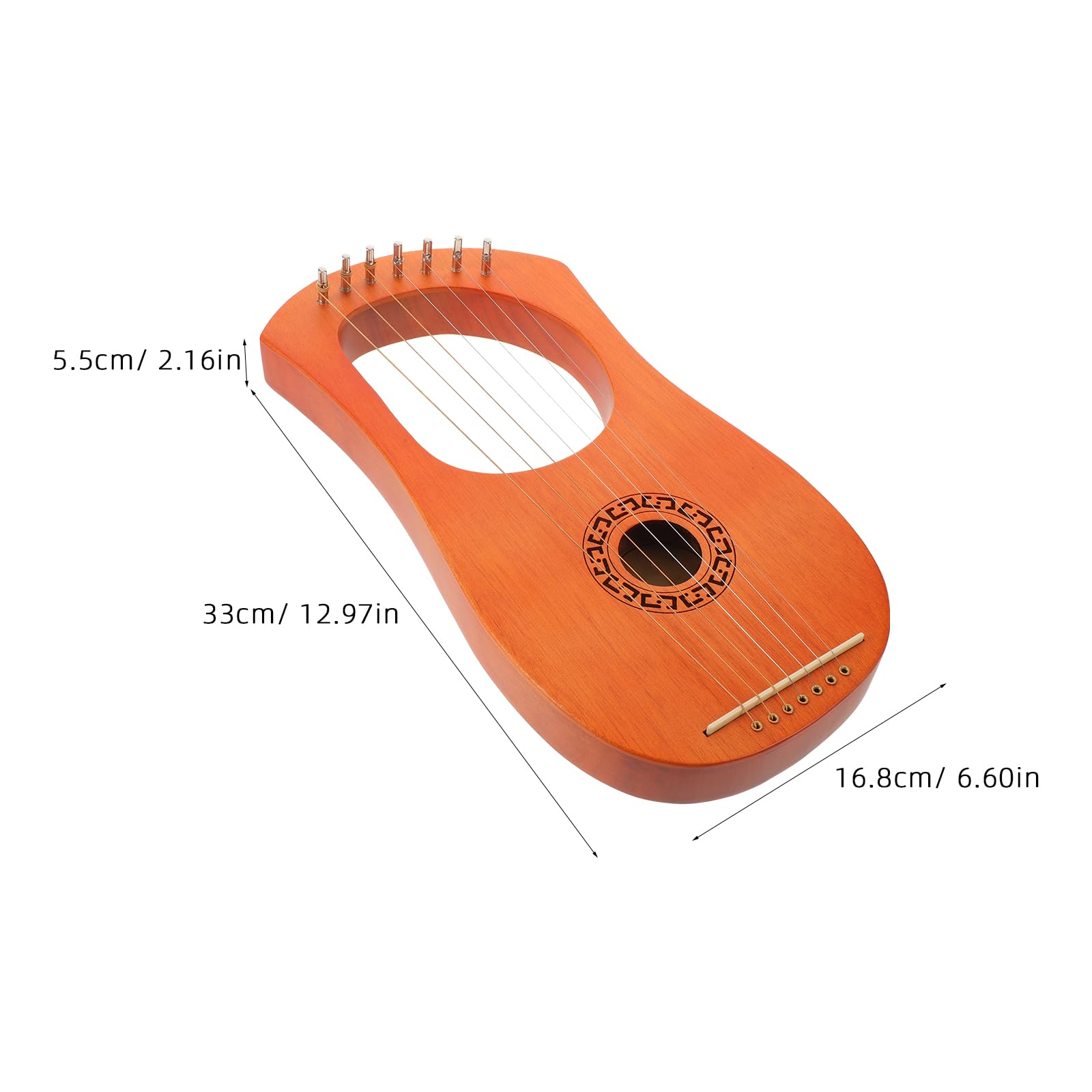 Arpa Lira in Legno 7 Corde per Principianti e Adulti – Strumento Musicale Portatile per Apprendimento, Esercitazioni e Piccole Esibizioni – Mini Arpa Lira Classica e Musicisti