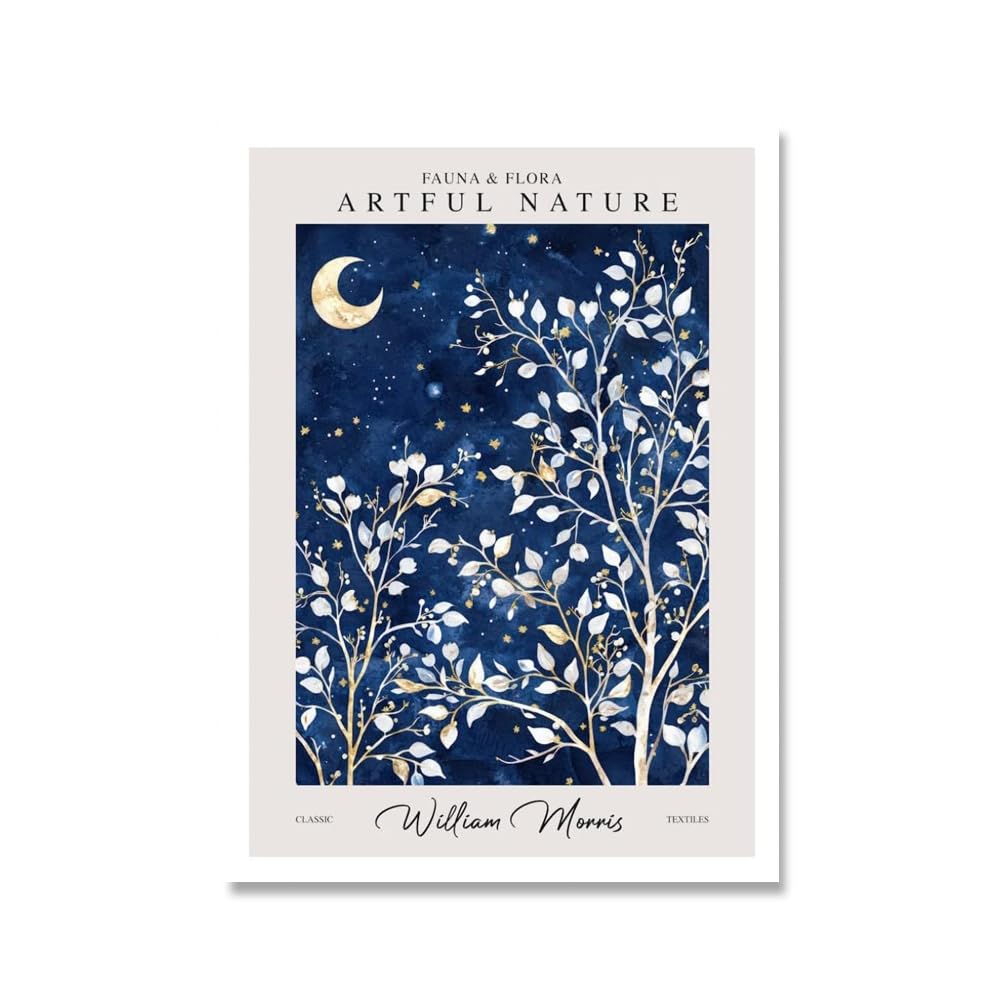 Matvsd Kohecs William Morris Artful Nature Canvas Wall Art for Living Room, Bedroom, 40x60cm, Unframed