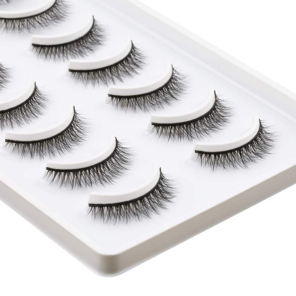 EMEDA 3D Fake Lashes 10 works Faux M ink Lashes Natural Look Small Face Eyelashes 100% Handmade Lashes Wispies Short Soft Reusable Eye Lash 1 Pack (SP27) - Image 3
