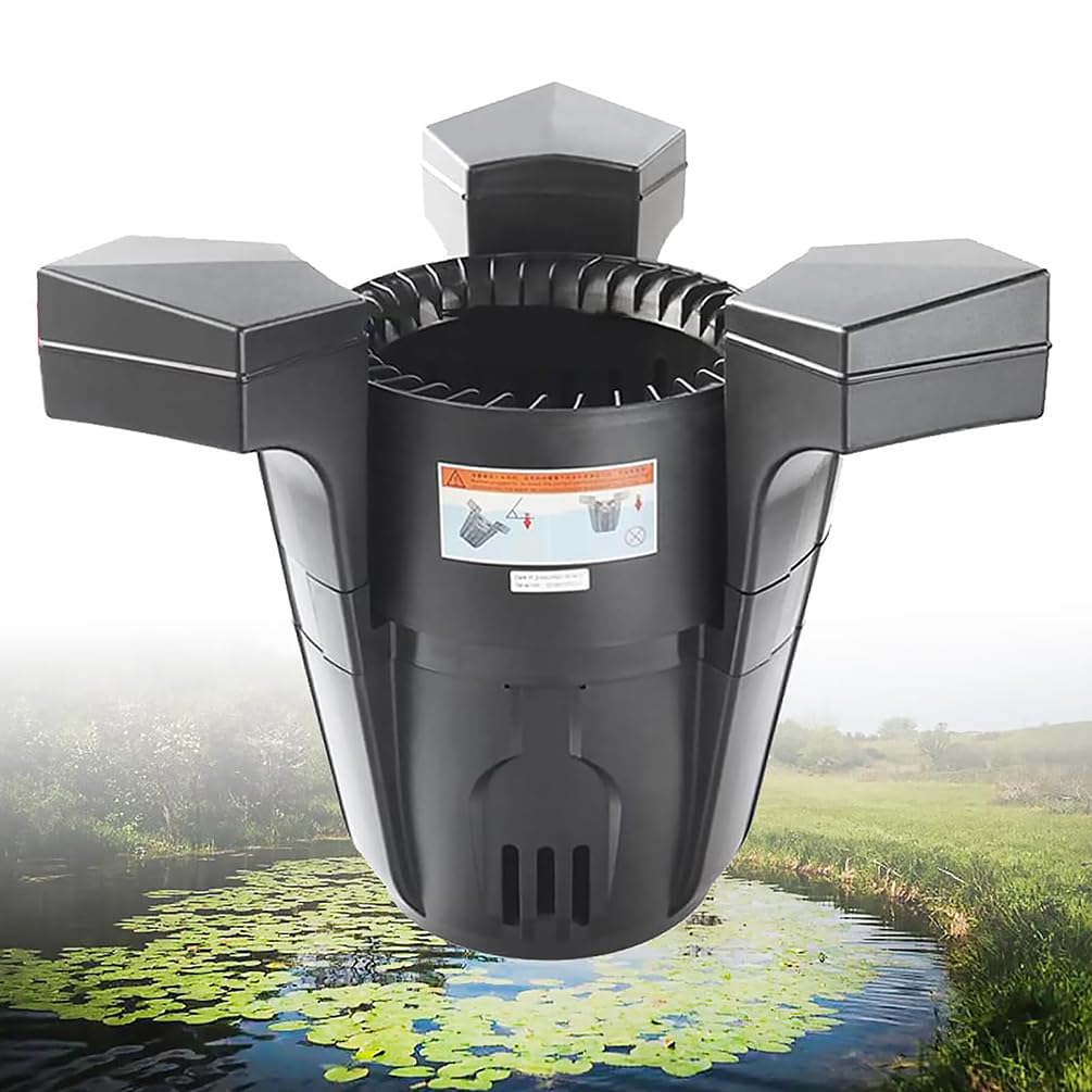 Skimmer galleggiante per laghetto con pompa, cavo da 10 m, filtro per piante acquatiche per giardino esterno e pulizia lago, 43 W/75 W