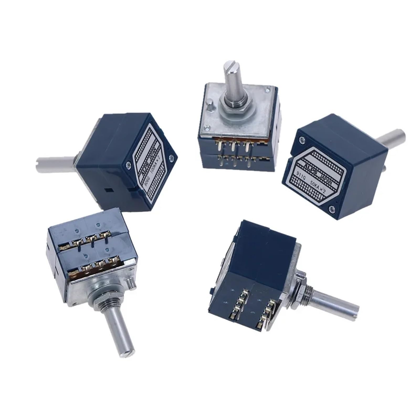 10K 20K 50K 100K 250K 500K RK27 VOLUMEN Potentiometer Dual 10~500KAX2 Schlitz Drehschalter 6Ppin(20K)
