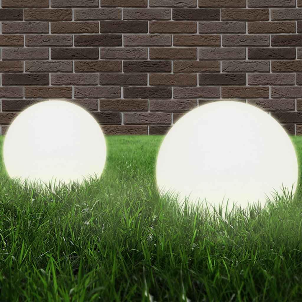 vidaXL 4X Lámparas de Bola LED Esféricas Iluminación Jardín Terraza Decorativa para Senderos Patios Balcones Ajustables Útiles Automáticas PMMA 25cm
