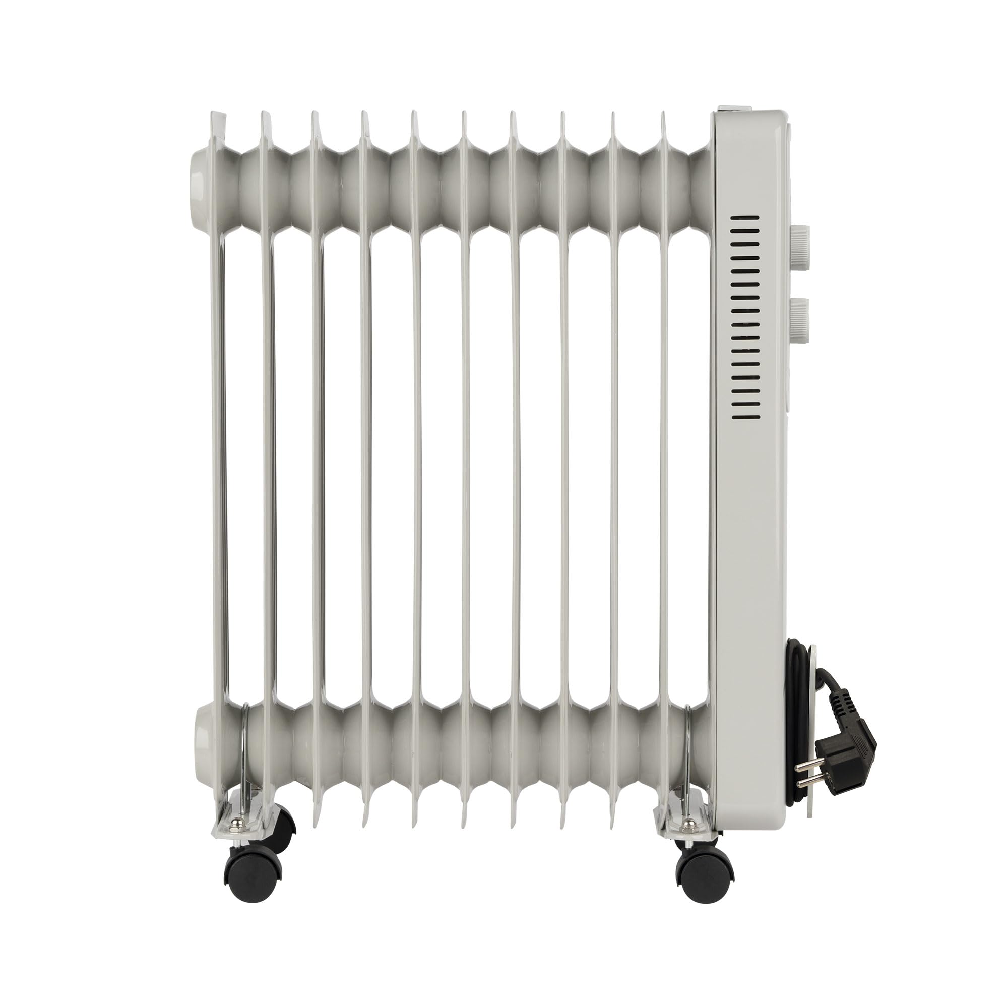 JATA JCRA2311 - Radiador Electrico bajo consumo de aceite de 11 módulos. 3 potencias de calor (1000-1500-2500 W) Máxima seguridad. Fácil de transportar