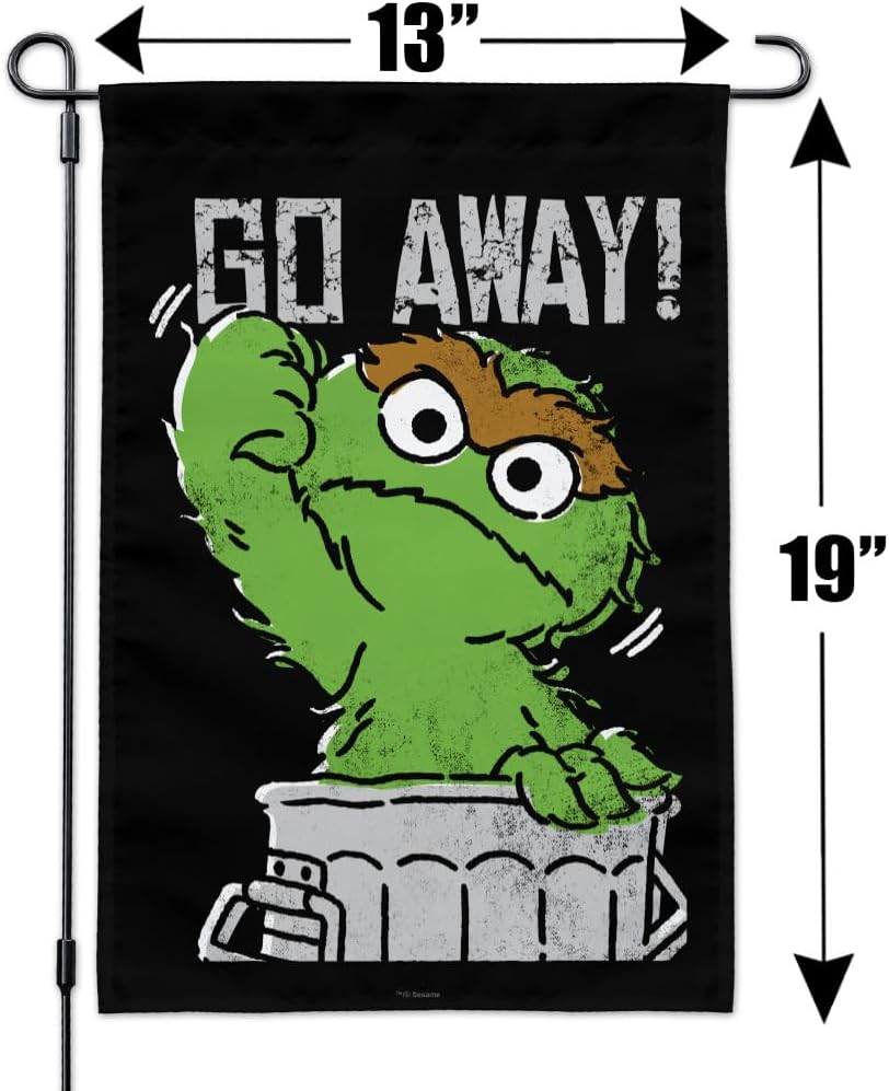 Sesame Street Oscar Go Away! Garden Yard Flag