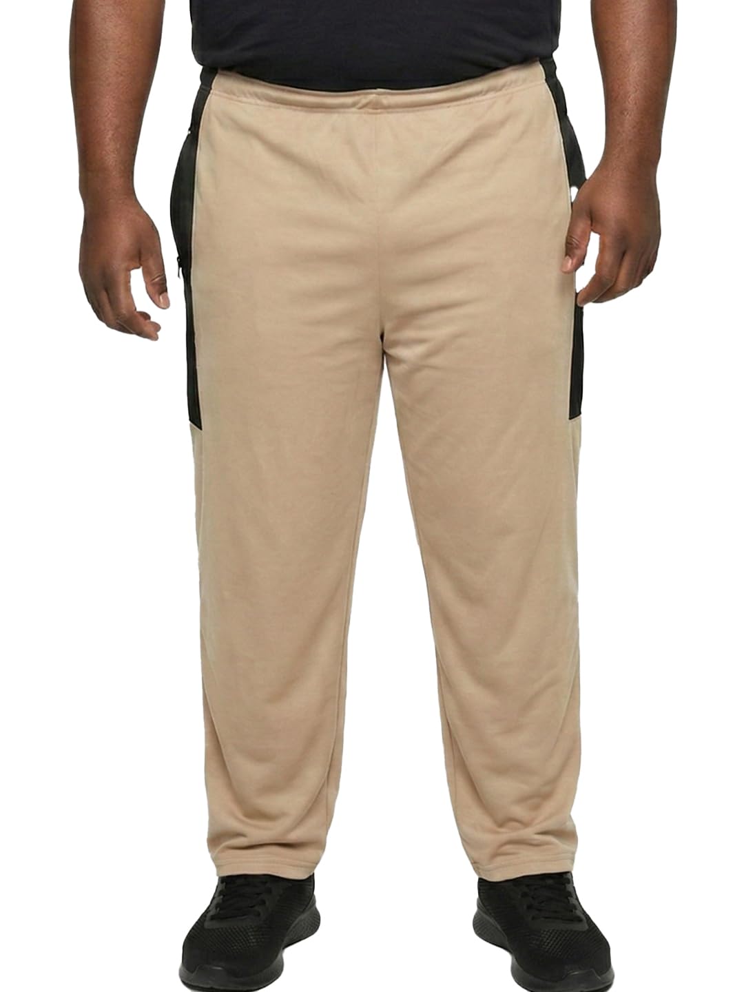 bigbanana Men Plus Size Beige Colorblock Trackpant-picture-42