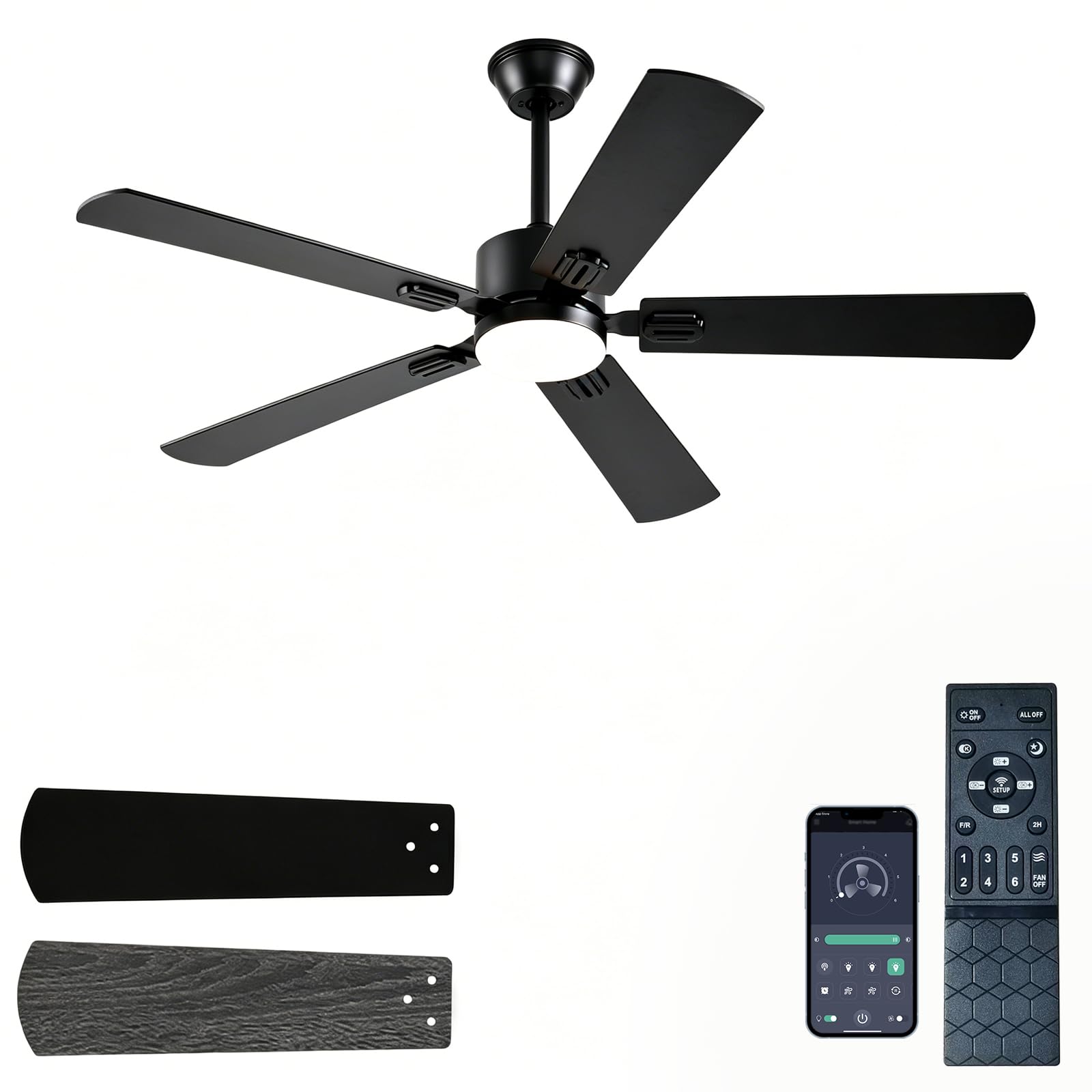 FUMLTP 52 inch Modern Ceiling Fan with Lights