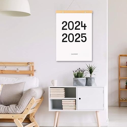 Miniatura 5 de Calendario de pared 2024-2025, calendario grande de 12 x 17 pulgadas, enero de 2024 a junio de 2025, 18 meses, calendario de madera vintage con