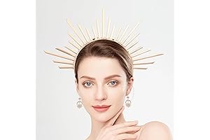 2PCS Halo Crown, Sun Crown HeadBand with Earrings