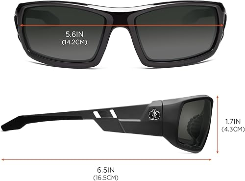 Miniatura 8 de Ergodyne Skullerz Odin - Lentes de sol de seguridad, ANSI Z87, resistentes a los impactos, marco completo duradero